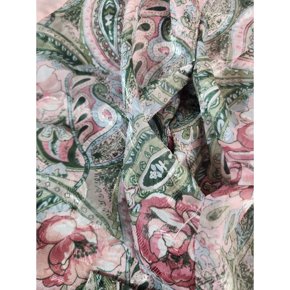 Vintage Gold Label Victoria's Secret Pink Sheer Paisley Robe No Belt OSFA Pocket - Picture 9 of 9